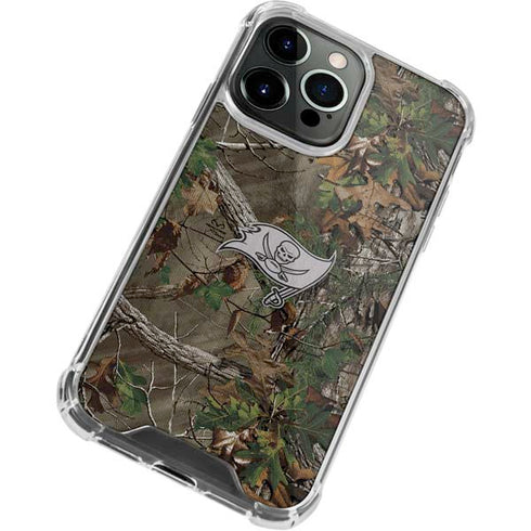 NFL Tampa Bay Buccaneers Realtree Xtra Green Camo iPhone 13 Pro Clear Case
