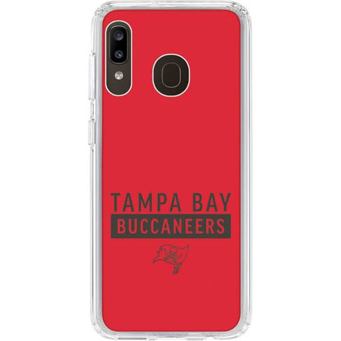 NFL Tampa Bay Buccaneers Red Performance Series Galaxy A20 Clear Case