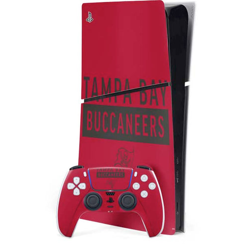 NFL Tampa Bay Buccaneers Red Performance Series PS5 Slim Digital Edition Console Skin