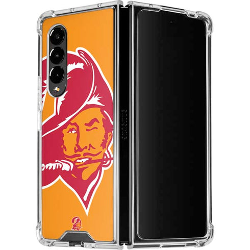 NFL Tampa Bay Buccaneers Retro Logo Galaxy Z Fold4 5G Clear Case