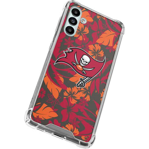 NFL Tampa Bay Buccaneers Tropical Print Galaxy A13 5G Clear Case