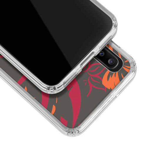 NFL Tampa Bay Buccaneers Tropical Print Galaxy A20 Clear Case