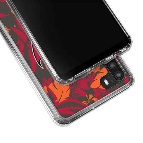 NFL Tampa Bay Buccaneers Tropical Print Galaxy A21 Clear Case