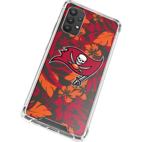 NFL Tampa Bay Buccaneers Tropical Print Galaxy A32 5G Clear Case