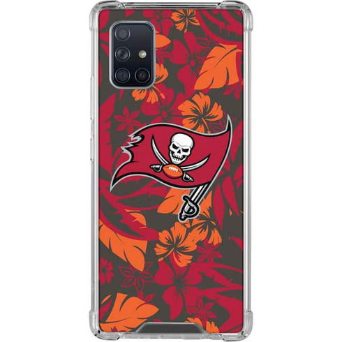 NFL Tampa Bay Buccaneers Tropical Print Galaxy A71 5G Clear Case