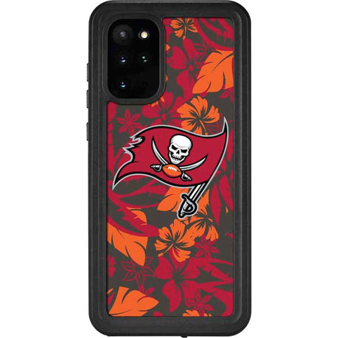 NFL Tampa Bay Buccaneers Tropical Print Galaxy S20 Plus Waterproof Case
