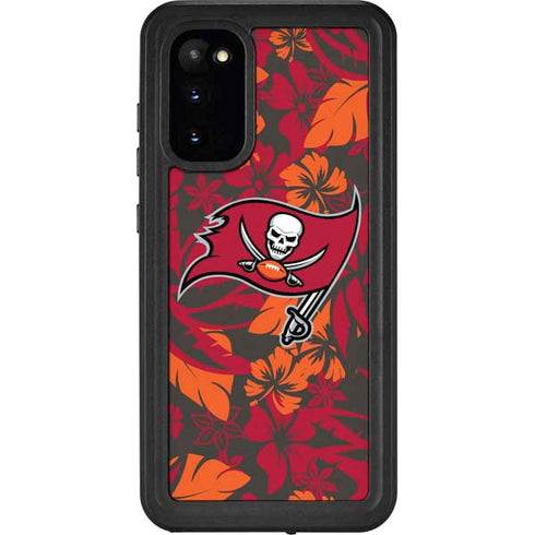 NFL Tampa Bay Buccaneers Tropical Print Galaxy S20 Waterproof Case