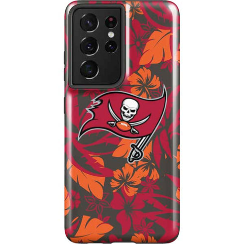 NFL Tampa Bay Buccaneers Tropical Print Galaxy S21 Ultra 5G Pro Case