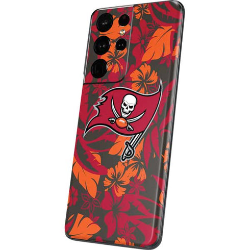 NFL Tampa Bay Buccaneers Tropical Print Galaxy S21 Ultra 5G Skin