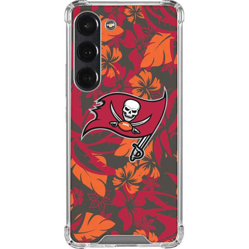 NFL Tampa Bay Buccaneers Tropical Print Galaxy S23 Clear Case