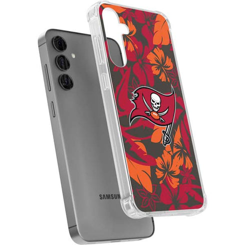 NFL Tampa Bay Buccaneers Tropical Print Galaxy S24 Plus Clear Case