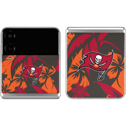 NFL Tampa Bay Buccaneers Tropical Print Galaxy Z Flip4 5G Skin