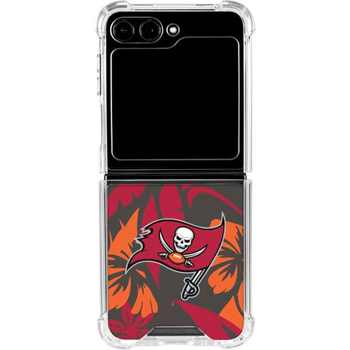 NFL Tampa Bay Buccaneers Tropical Print Galaxy Z Flip5 5G Clear Case