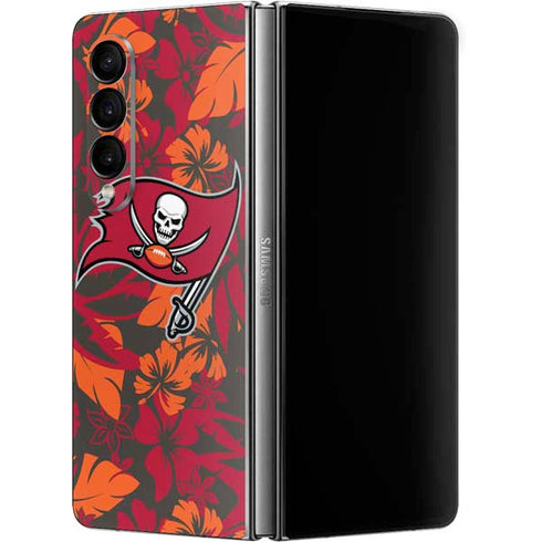 NFL Tampa Bay Buccaneers Tropical Print Galaxy Z Fold4 5G Skin