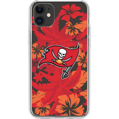 NFL Tampa Bay Buccaneers Tropical Print iPhone 11 Clear Case