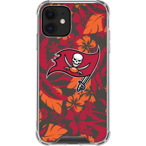 NFL Tampa Bay Buccaneers Tropical Print iPhone 12 Clear Case