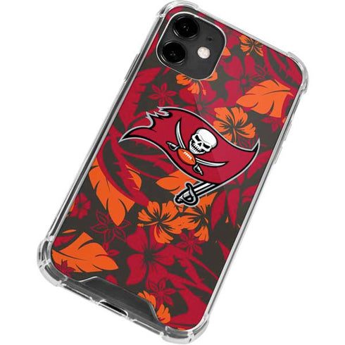 NFL Tampa Bay Buccaneers Tropical Print iPhone 12 Clear Case