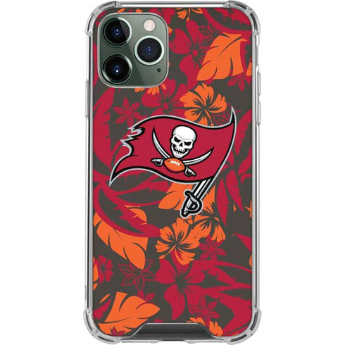 NFL Tampa Bay Buccaneers Tropical Print iPhone 12 Pro Clear Case