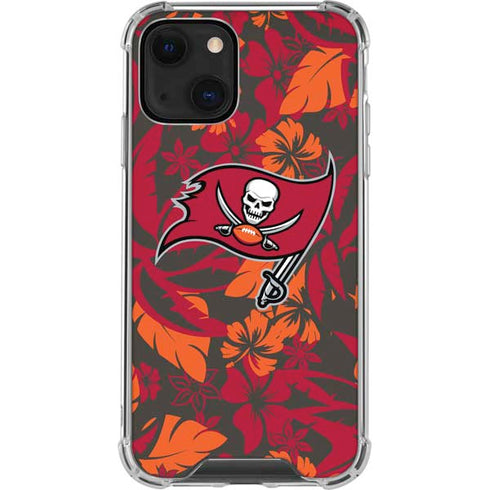 NFL Tampa Bay Buccaneers Tropical Print iPhone 13 Mini Clear Case