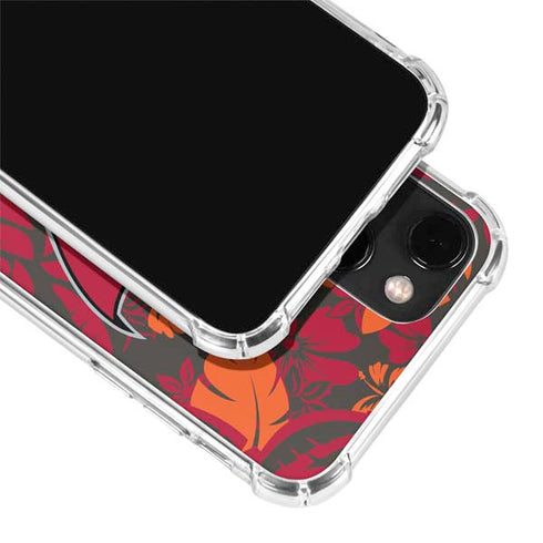 NFL Tampa Bay Buccaneers Tropical Print iPhone 13 Mini Clear Case