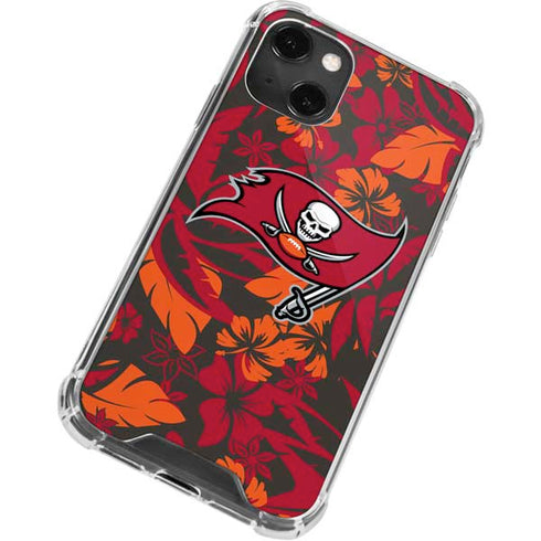 NFL Tampa Bay Buccaneers Tropical Print iPhone 13 Mini Clear Case