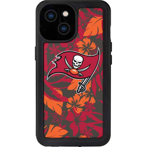 NFL Tampa Bay Buccaneers Tropical Print iPhone 13 Mini Waterproof Case
