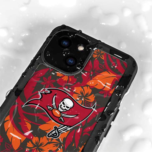 NFL Tampa Bay Buccaneers Tropical Print iPhone 13 Mini Waterproof Case