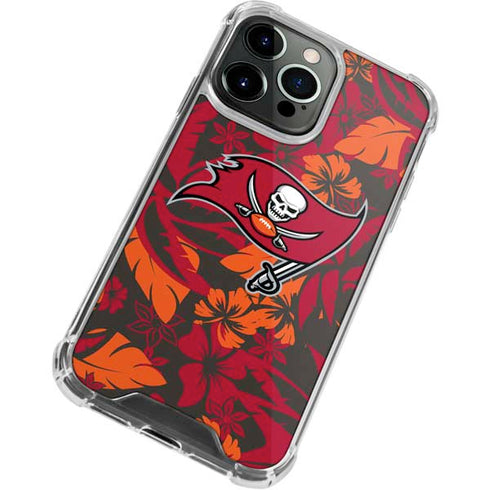 NFL Tampa Bay Buccaneers Tropical Print iPhone 13 Pro Max Clear Case