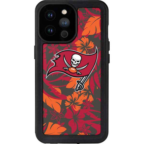 NFL Tampa Bay Buccaneers Tropical Print iPhone 14 Pro Max Waterproof Case