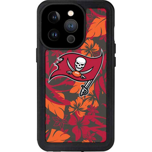NFL Tampa Bay Buccaneers Tropical Print iPhone 14 Pro Waterproof Case