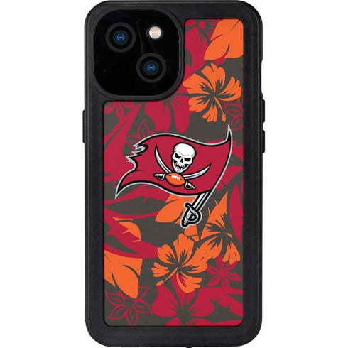 NFL Tampa Bay Buccaneers Tropical Print iPhone 15 Waterproof Case