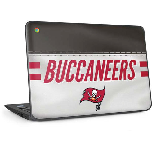 NFL Tampa Bay Buccaneers White Striped HP Chromebook Skin
