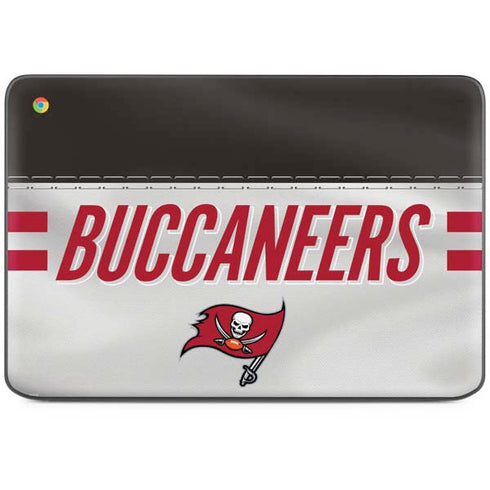 NFL Tampa Bay Buccaneers White Striped HP Chromebook Skin