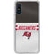 NFL Tampa Bay Buccaneers White Striped Galaxy A10e Clear Case