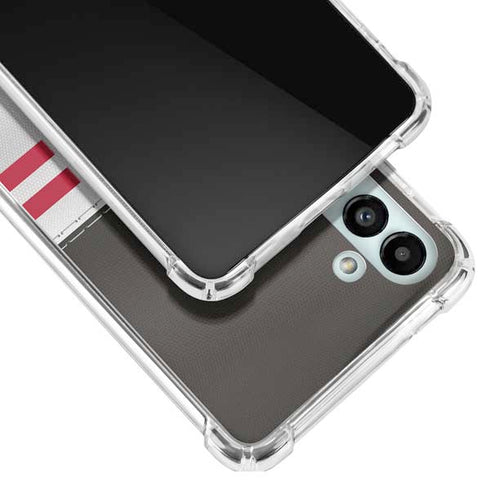 NFL Tampa Bay Buccaneers White Striped Galaxy A13 5G Clear Case