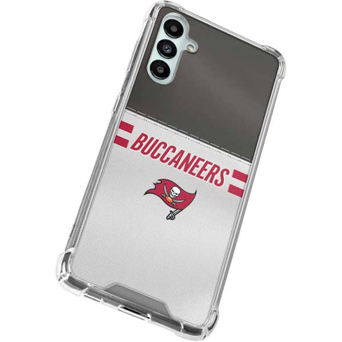 NFL Tampa Bay Buccaneers White Striped Galaxy A15 5G Clear Case