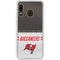 NFL Tampa Bay Buccaneers White Striped Galaxy A20 Clear Case