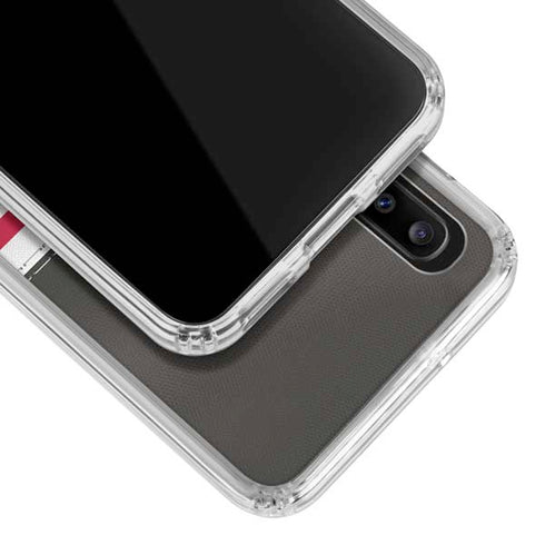 NFL Tampa Bay Buccaneers White Striped Galaxy A30 Clear Case