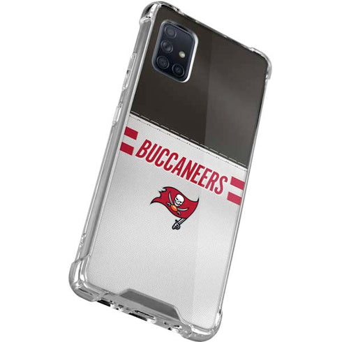 NFL Tampa Bay Buccaneers White Striped Galaxy A51 5G Clear Case