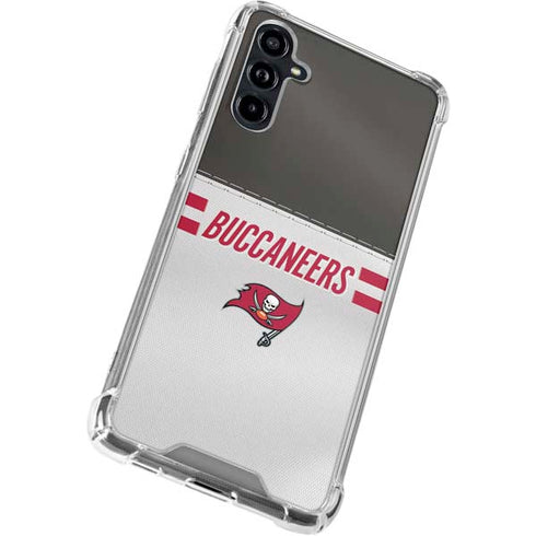 NFL Tampa Bay Buccaneers White Striped Galaxy A54 5G Clear Case