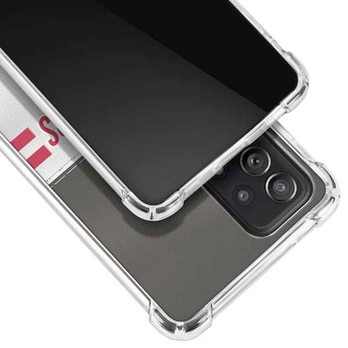 NFL Tampa Bay Buccaneers White Striped Galaxy A72 5G Clear Case