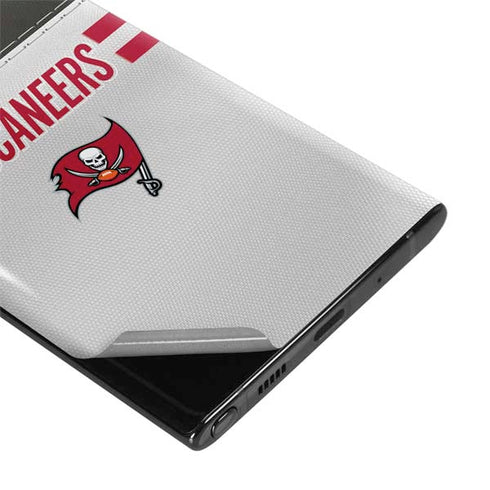 NFL Tampa Bay Buccaneers White Striped Galaxy Note 10 Plus Skin