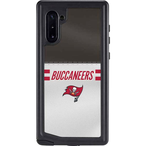 NFL Tampa Bay Buccaneers White Striped Galaxy Note 10 Waterproof Case