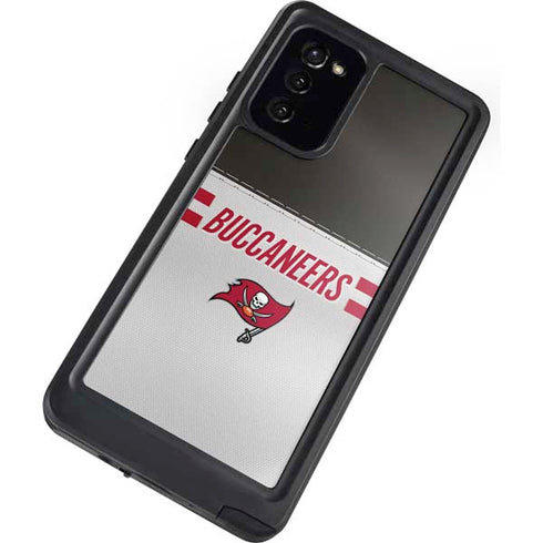 NFL Tampa Bay Buccaneers White Striped Galaxy Note20 5G Waterproof Case