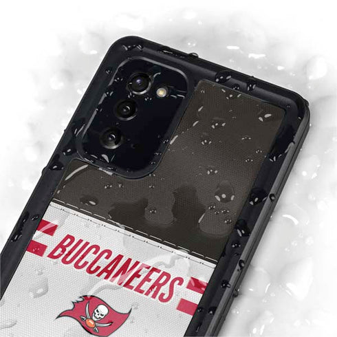 NFL Tampa Bay Buccaneers White Striped Galaxy Note20 5G Waterproof Case