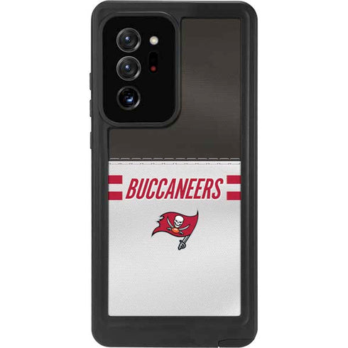 NFL Tampa Bay Buccaneers White Striped Galaxy Note20 Ultra 5G Waterproof Case