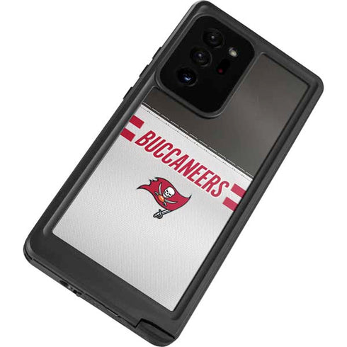 NFL Tampa Bay Buccaneers White Striped Galaxy Note20 Ultra 5G Waterproof Case