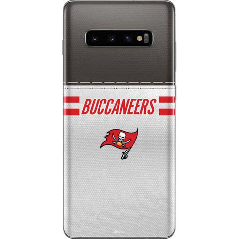 NFL Tampa Bay Buccaneers White Striped Galaxy S10 Plus Skin
