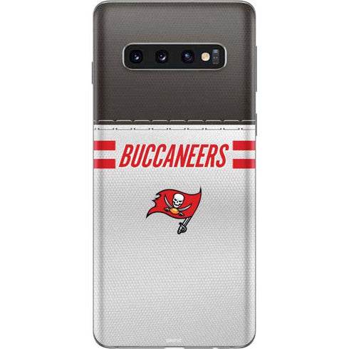 NFL Tampa Bay Buccaneers White Striped Galaxy S10 Skin