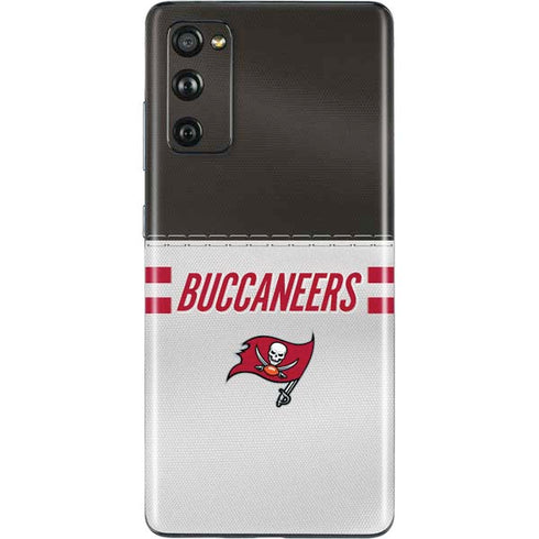 NFL Tampa Bay Buccaneers White Striped Galaxy S20 Fan Edition Skin